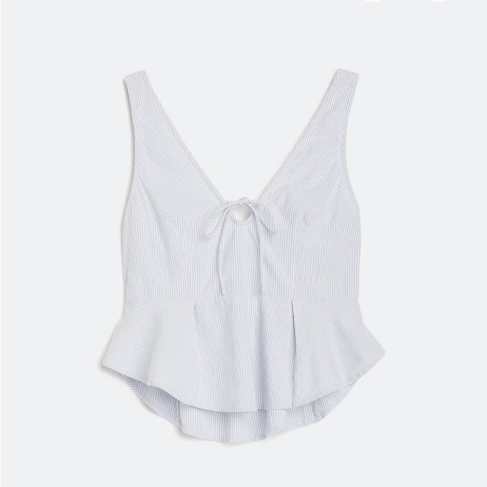 Mika Keyhole Striped Peplum Top